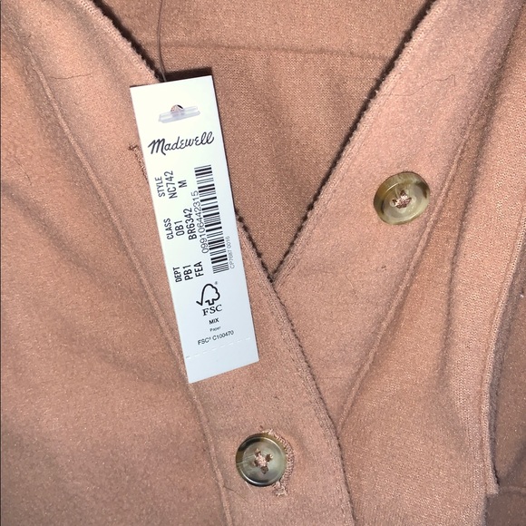 NWT Madewell Long Sleeve Button Up Top - Women’s size Medium - Picture 3 of 6